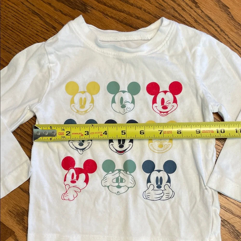 GAP Kids White Long Sleeve with Colorful Mickey Mouse Faces size 18-24 mo